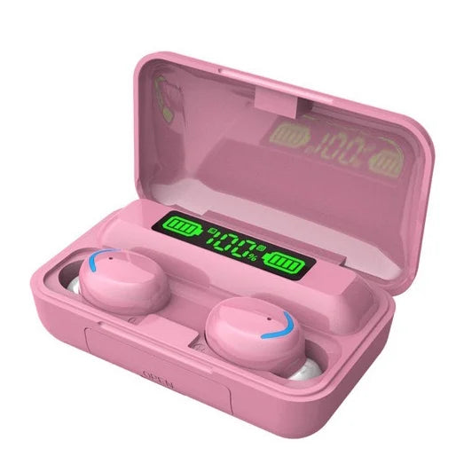 Bezprzewodowe słuchawki Bluetooth F9, wodoodporne, z wyświetlaczem LED, z etui ładującym, do iPhone/Android