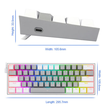 Klawiatura mechaniczna RGB 2025 K617, 61 klawiszy, USB, z odłączanym kablem