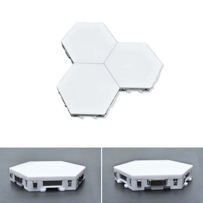 Lampa LED w kształcie hexagonu, z dotykowym włącznikiem, DIY, do pokoju dziennego i gamingowego