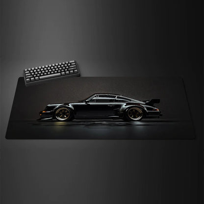 Podkładka pod mysz XXL, czarne auta, antypoślizgowa, do biurka