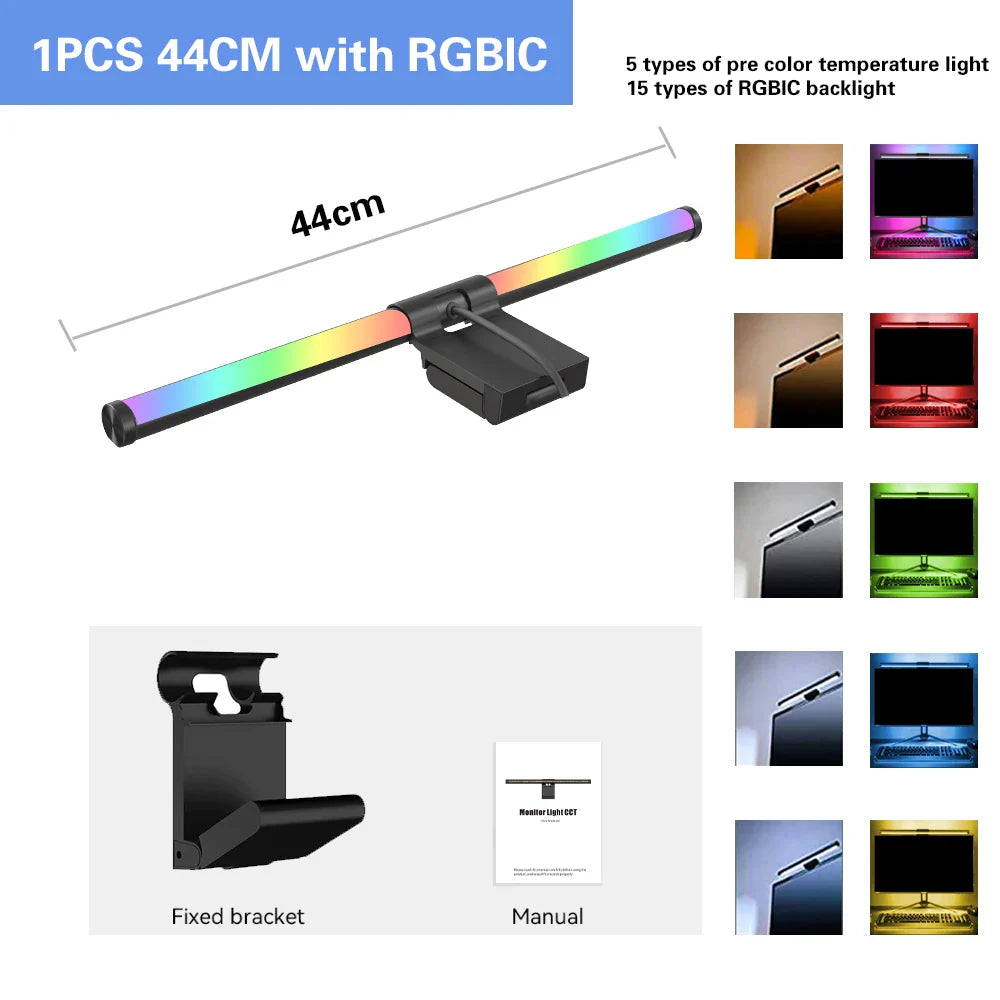 Lampa LED na biurko, barwna, bezstopniowa regulacja, do pracy i gier