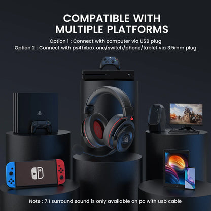 Słuchawki gamingowe EKSA E900Pro, 7.1 dźwięk, USB, z mikrofonem, do PC/PS4/PS5/Xbox