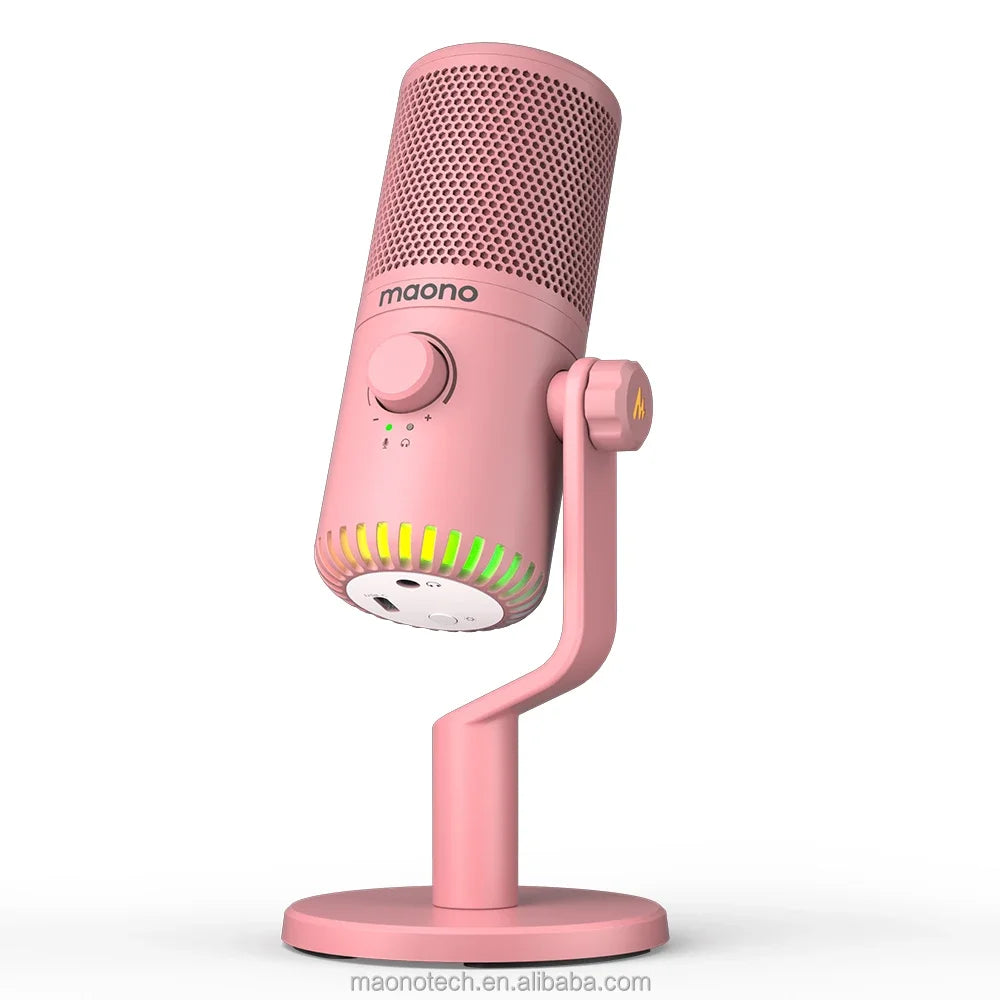 Mikrofon RGB 3w1, z programowalnym pokrętłem, USB Type C, dla graczy