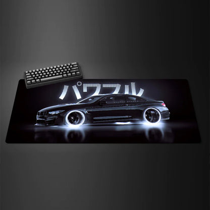 Podkładka pod mysz XXL, czarne auta, antypoślizgowa, do biurka