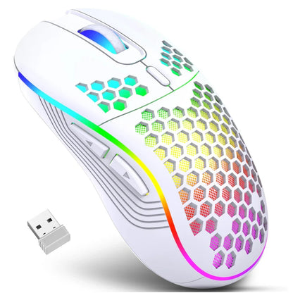 Bezprzewodowa mysz gamingowa 2.4G RGB, ergonomiczna, z regulacją DPI