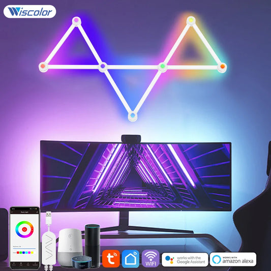 Lampa Wiscolor RGBIC, pasek świetlny DIY, Wi-Fi, smart LED, współpracuje z Alexa i Google Assistant, dekoracja świetlna