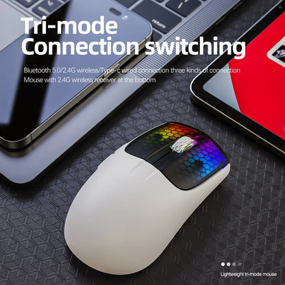 Mysz bezprzewodowa ATTACK SHARK X5, trójtrybowa, RGB, do gier