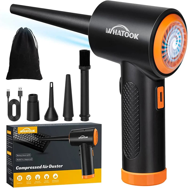 Bezprzewodowy dmuchawa 60000 RPM, 3 prędkości, do czyszczenia klawiatury i sprzętu