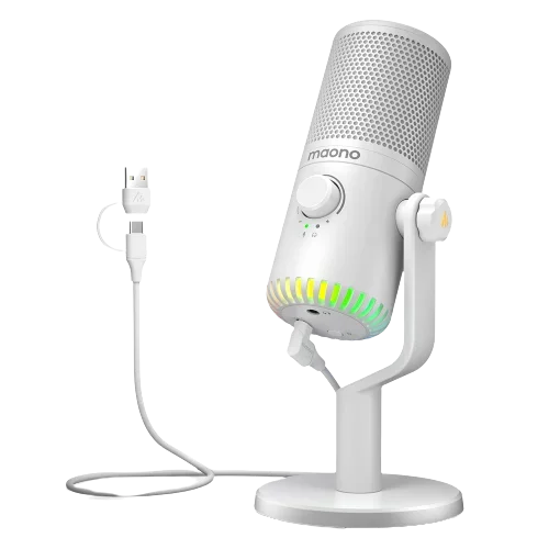 Mikrofon RGB 3w1, z programowalnym pokrętłem, USB Type C, dla graczy