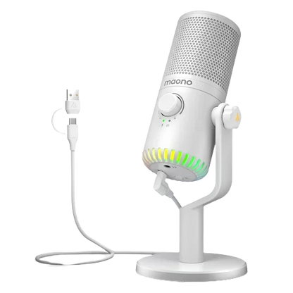 Mikrofon RGB 3w1, z programowalnym pokrętłem, USB Type C, dla graczy