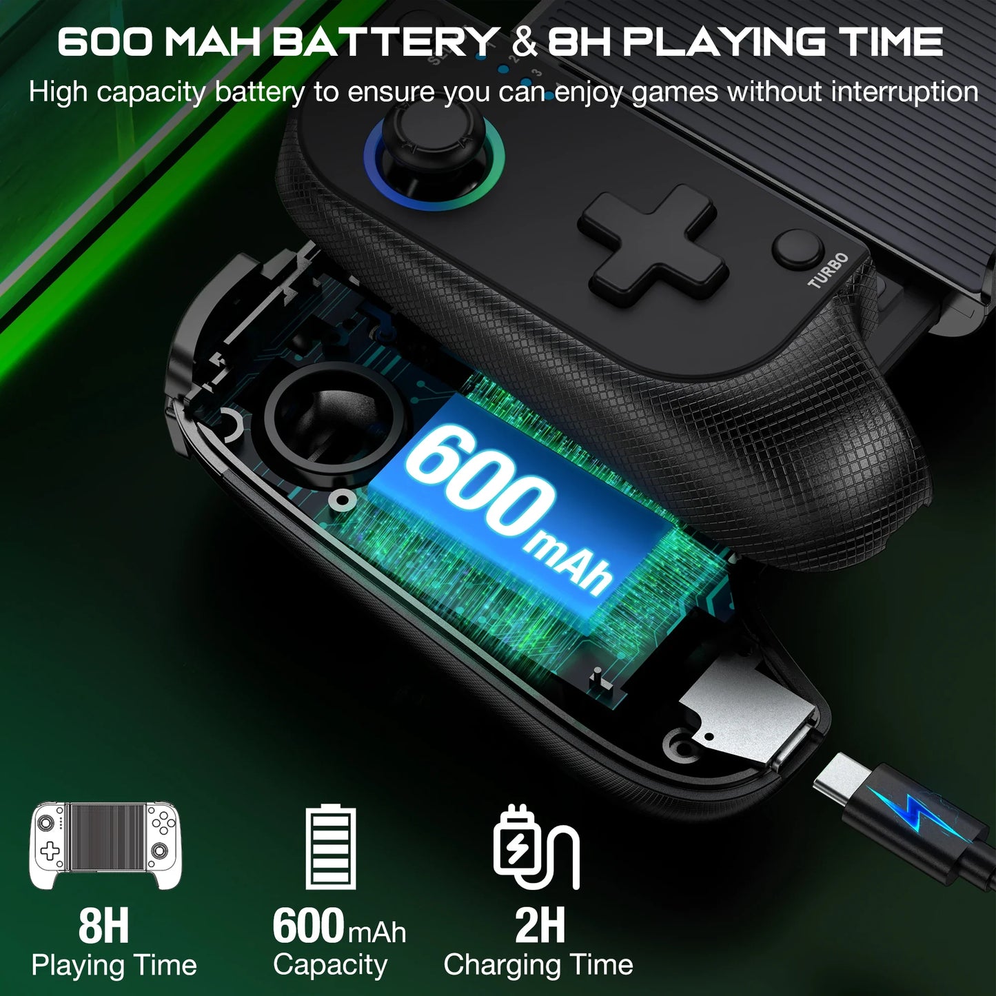 Joystick DinoFire, kontroler Bluetooth, z efektem Halla, do gier mobilnych iPhone/Android