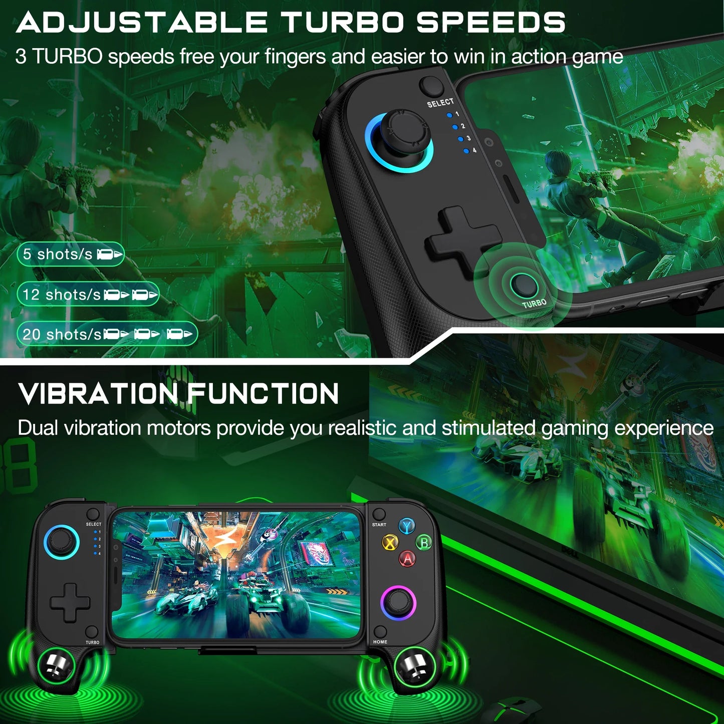 Joystick DinoFire, kontroler Bluetooth, z efektem Halla, do gier mobilnych iPhone/Android