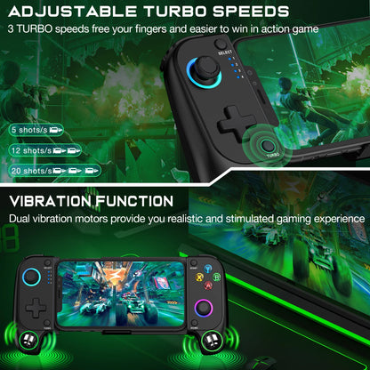 Joystick DinoFire, kontroler Bluetooth, z efektem Halla, do gier mobilnych iPhone/Android