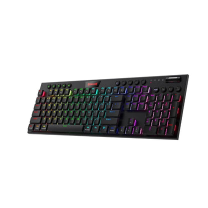 Klawiatura Redragon K618 Horus, bezprzewodowa, RGB, trójtrybowa, niskoprofilowa do gier