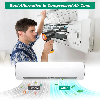 Bezprzewodowy dmuchawa 60000 RPM, 3 prędkości, do czyszczenia klawiatury i sprzętu