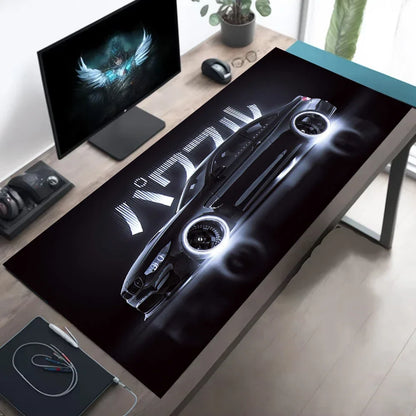 Podkładka pod mysz XXL, czarne auta, antypoślizgowa, do biurka