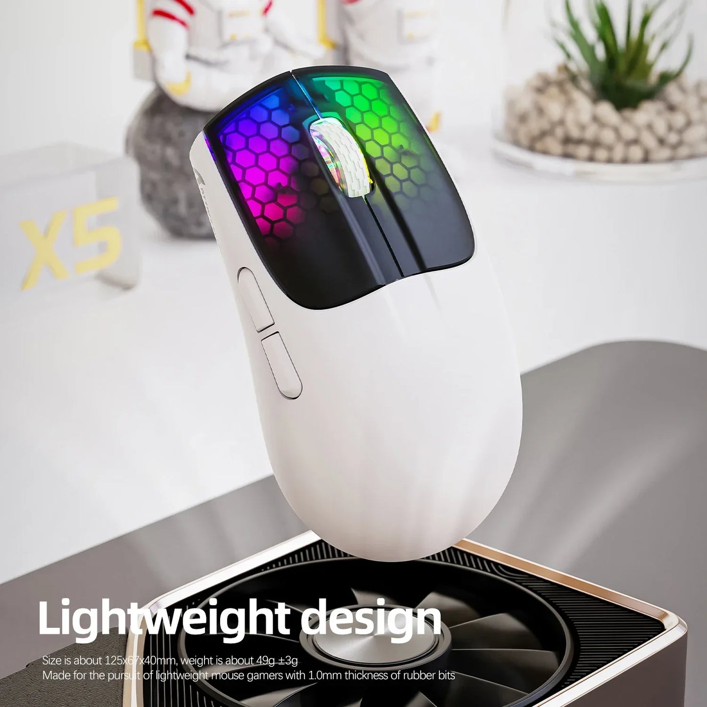 Mysz bezprzewodowa ATTACK SHARK X5, trójtrybowa, RGB, do gier