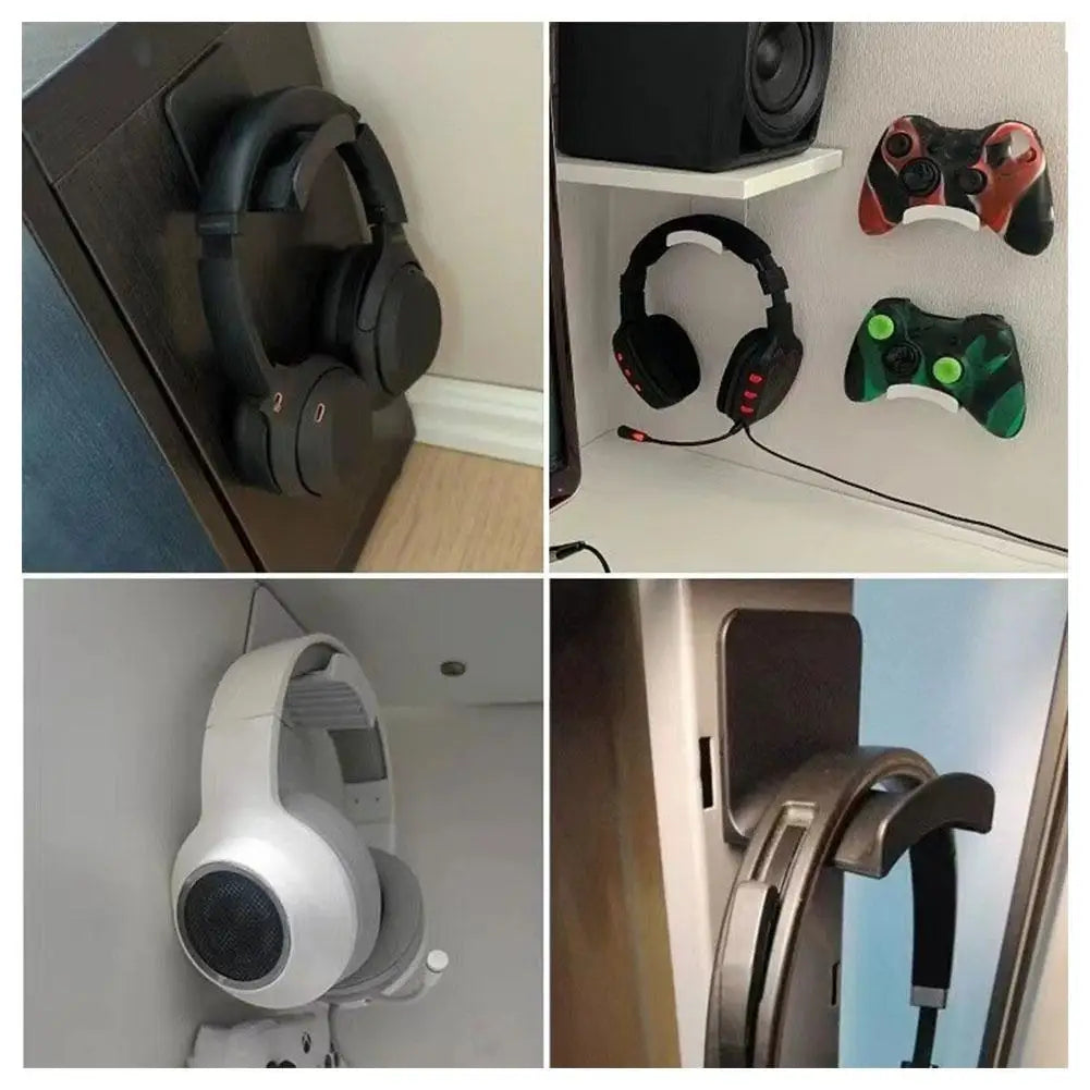 Stojak na słuchawki, plastikowy, montowany na ścianie, uchwyt pod biurko