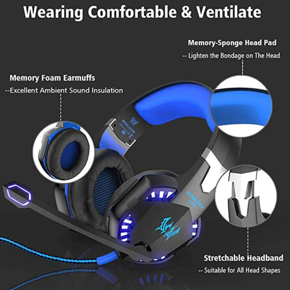 Słuchawki gamingowe KOTION EACH G2000, 3.5mm, z redukcją hałasu, do PC, laptopa i smartfona