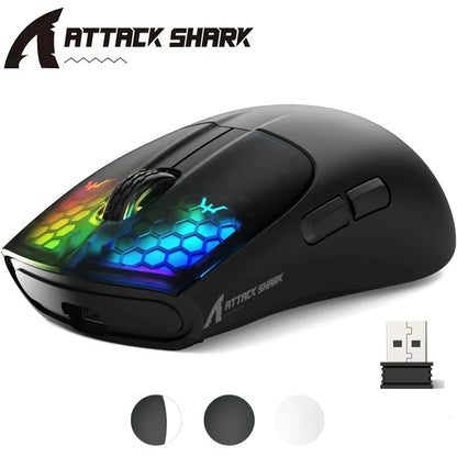 Mysz bezprzewodowa ATTACK SHARK X5, trójtrybowa, RGB, do gier
